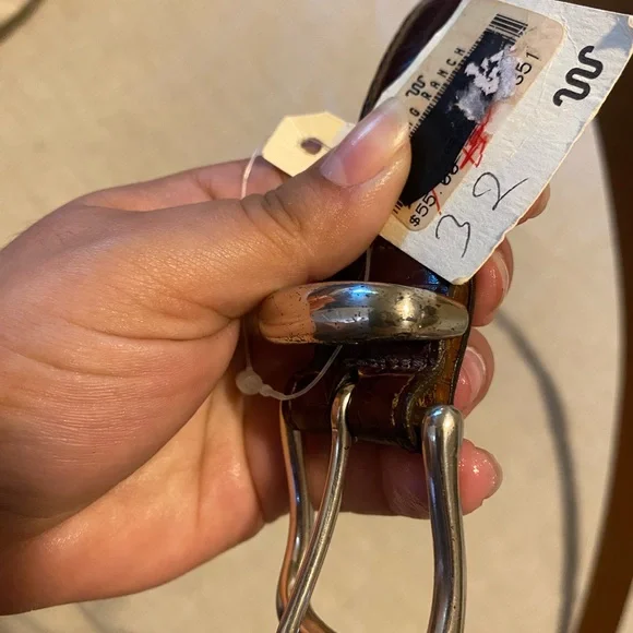 King Ranch Brown Leather Belt with Silver Buckle - Picture 5 of 7